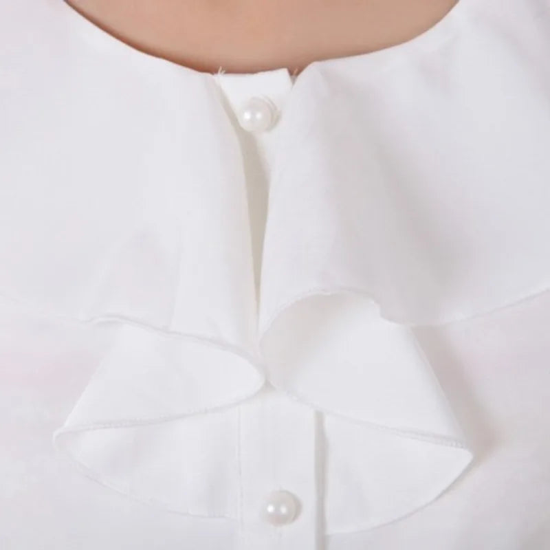 Chiffon Short Sleeve Female Blouse Shirt