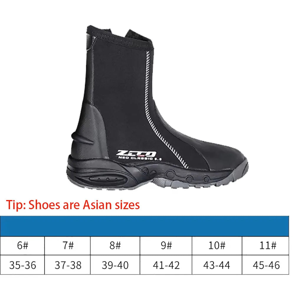 Neoprene Dive Boots with Side Zipper