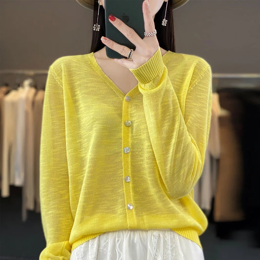 Summer New Women's Floral Yarn Ice Silk Knitted Cardigan Breathable Cool Sun Protection Sexy Cardigan NJR-330