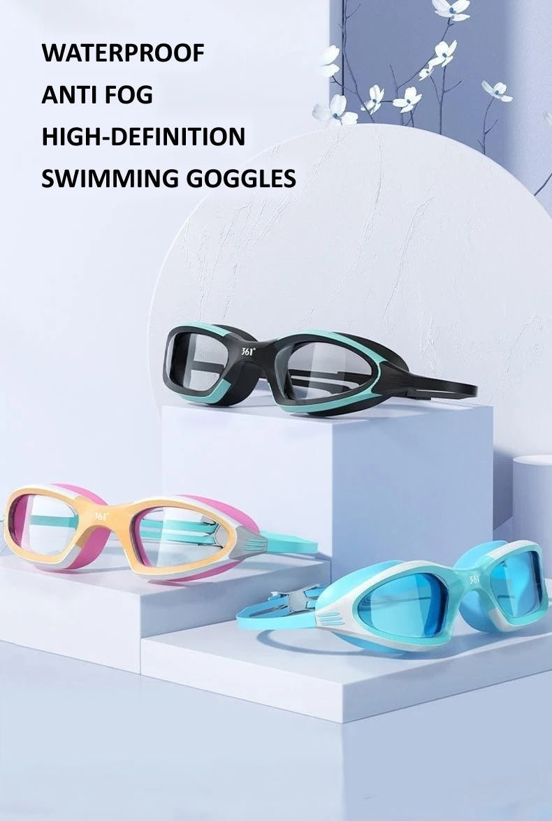 Professional Swimming Goggles HD Waterproof Anti Fog Silicon Swimming Cap Water Racing Sports Equipment for Men Women