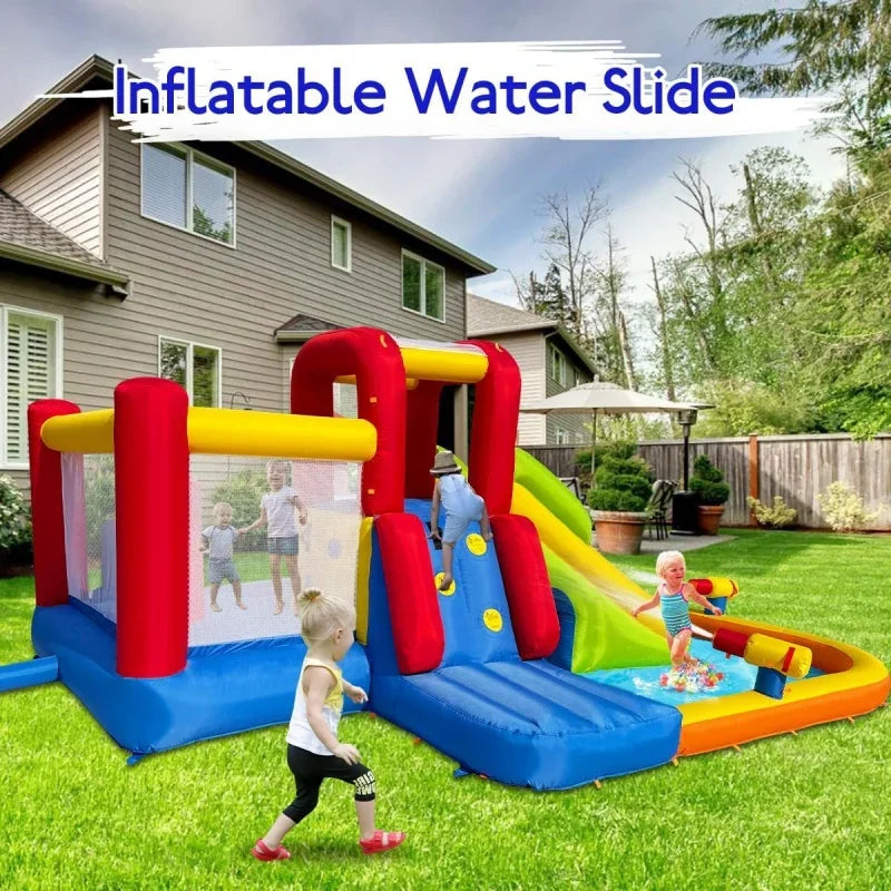 Inflatable Water Park with Slide, Splash Pool