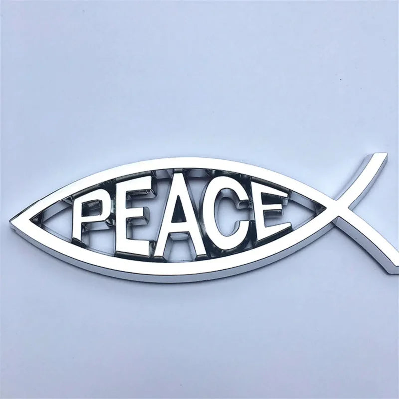 JESUS Fish Silver chrome Christian crafts