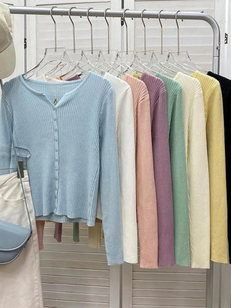 zjaiss 2024 New V-Neck Temperament Small Fragrant Wind Women Loose Sweater Sweater All Sweater Coat Special Offer Cardigan